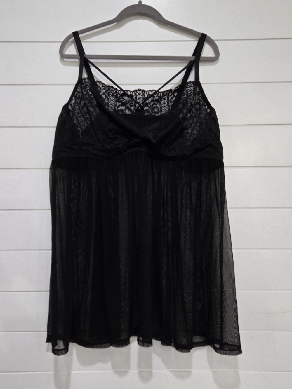 Toreid Curve Size 5 Sheer Black Lace Chemise Nightdress for Women Lingerie